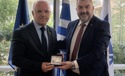 Συνάντηση του Προέδρου του ΒΕΑ Κωνσταντίνου Δαμίγου με τον επικεφαλής του Γραφείου Συμφερόντων του Κοσόβου Fitim Gllareva  στην Αθήνα